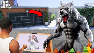 Franklin Uses Magical Painting To Make SCARY WEREWOLF In Gta V  GTA 5 new [upl. by Norven]