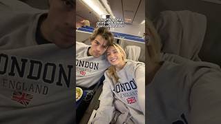 EVERYTHING WE ATE ON OUR 8 HOUR FLIGHT FROM LONDON shorts love relationship travel london [upl. by Seka]