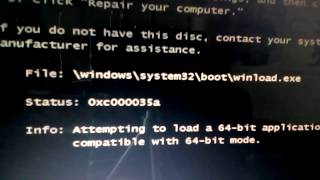 attempting to load a 64bit application Как исправить ошибку 0xc000035a Решение [upl. by Meeka]