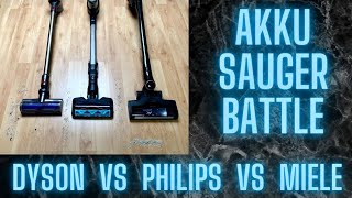 Staubsauger Test Vergleich  Dyson V8 vs Miele Triflex HX1 vs Philips XC814701 [upl. by Ashlen]