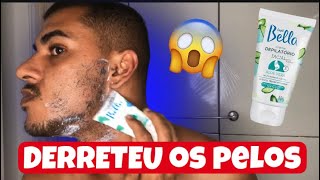 TESTEI CREME DEPILATORIO FACIAL NA BARBA  DEPILBELLA [upl. by Saraann]