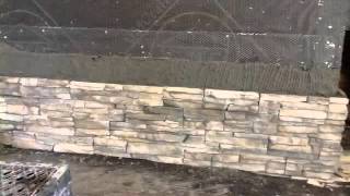 Fireplace Stone Siding Installation Stacked Stone Veneer [upl. by Ativet]