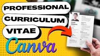 Canva Tutorial How to Create a Professional CV Curriculum Vitae [upl. by Hayne]