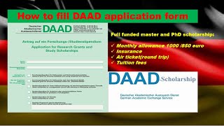 How to fill DAAD Application form to win DAAD Scholarship 2022 How to choose MSCampPhD no IELTS [upl. by Schlicher]