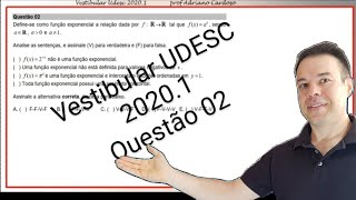 Vestibular UDESC 20201 Questão 02 MATEMÁTICA UDESC VESTIBULAR MATEMÁTICA ENEM [upl. by Richmond97]