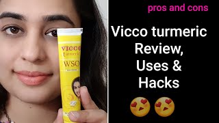 Vicco Turmeric WSO cream Review in Hindi Uses and Hacks of Vicco turmeric cream [upl. by Nesnej516]