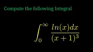 Complex analysis contour integral integral of lnx1x3 from 0 to infinity [upl. by Anitrebla]