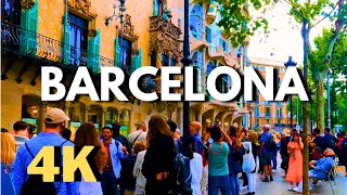 Walking in Passeig de Gràcia Barcelona Spain 🇪🇸 4K summer [upl. by Sarchet]