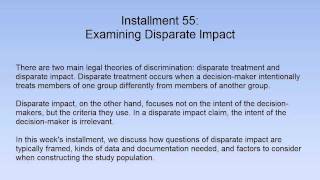 Examining Disparate Impact [upl. by Ettennek813]