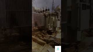 Manual Pulling of Power Transformer Using Chain Pulley substations powertransformer electrical [upl. by Irehs]