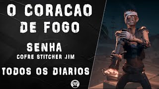 Localização Diários de Stitcher Jim Diário Coração de Fogo  Senha do Esconderijo Sea of Thieves [upl. by Latreshia]