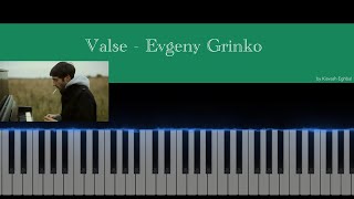 Valse  Evgeny Grinko Pro piano tutorial [upl. by Annij]