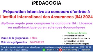 Cours de préparation intensive au concours dentrée à lInstitut International des Assurances [upl. by Aihsekram]