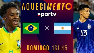 BRASIL X ARGENTINA  PRÉJOGO AQUECIMENTO AO VIVO COM IMAGENS  PRÉ OLÍMPICO  live  sportv [upl. by Kline]