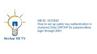 How to set up public key authentication in clustered Data ONTAP for passwordless login through SSH [upl. by Devad]