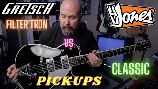 Gretsch Duo Jet Pickup Comparison  Stock FilterTron vs TV Jones Classic Bridge and Neck [upl. by Sabah]