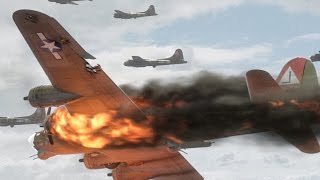 HELL Over Germany Colour RARE Footage of B17s VS Luftwaffe [upl. by Narrat239]