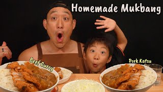 FRIED PORK and CURRY TONKATSU  Homemade Mukbang [upl. by Aeuhsoj]