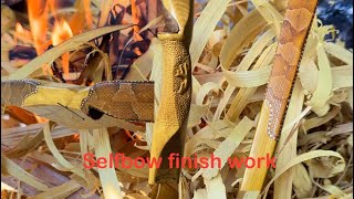 Finish work on a Osage selfbow carving traditional bowhunting [upl. by Thissa]