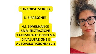 RIPASSO E QUIZ 2 GOVERNANCE SCOLASTICA [upl. by Anelak]