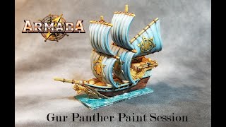 Kings of War Armada Basilean Gur Panther Paint Session [upl. by Yart]