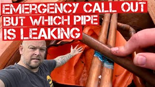 EMERGENCY PLUMBING CALLOUT…LEAKING pipe repair but which one REAL WORLD PLUMBING [upl. by Lila]