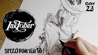 INKTOBER 2015 Day 23 Pentel pocket brush pen amp aquash [upl. by Lillith]