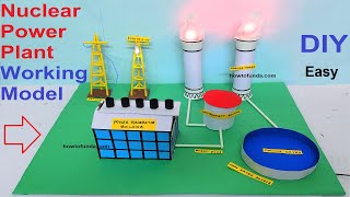 nuclear power plant working model making  simple diy  science project for exhibition  howtofunda [upl. by Chryste893]