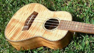 Kmise quotTiger Flamequot Okoume Ukulele  Sound Demo  HD Pictures [upl. by Heinrik558]