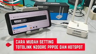 Cara Mudah Setting Totolink N200RE PPPoE Dan Hotspot Voucher Menggunakan Handphone Termurah [upl. by Ecirtac]