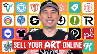 20 SITES TO MAKE MONEY ONLINE with Your Art [upl. by Adyan550]