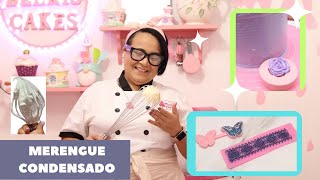 CÓMO HACER ENCAJES Y DECORACIÓN CON MERENGUE CONDENSADO  MERENGUE CONDENSADO [upl. by Hyrup]