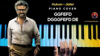 Hukum  Jailer Song Piano Cover with NOTES  AJ Shangarjan  AJS [upl. by Maribel]