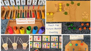 DIY One to One Correspondence Kids Activities  Homemade Rational Counting Games for Preschoolers [upl. by Ddarb]