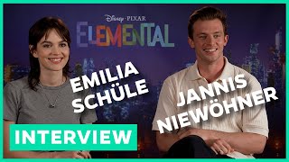 Elemental Interview mit Emilia Schüle und Jannis Niewöhner zum neuen PixarFilm [upl. by Flatto448]