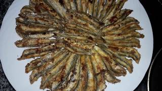 سمك الانشوفةالبلم les anchois مقلي بدون الزيت🐟🐠 [upl. by Alsworth]