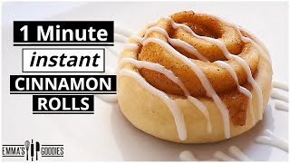 1 Minute INSTANT Fluffy CINNAMON ROLLS [upl. by Netsirt810]