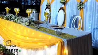 Déco Fête  Scène de fond mariage en jaune et Blanc [upl. by Nalahs]