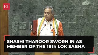 Shashi Tharoor Thiruvananthapuram MP sworn in as a member of the 18th Lok Sabha [upl. by Enomed]