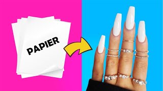 DIY  COMMENT FAIRE DES FAUX ONGLES IMPERMÉABLES À PARTIR DE quotPAPIERquot À LA MAISON  CLOUAGE [upl. by Bethezel]