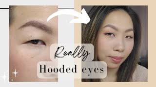 Eyeliner for REALLY Hooded Monolid Eyes  InDepth tutorial Follow Along [upl. by Pilihp745]