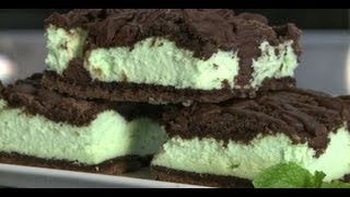 How to Make St Patricks Day Chocolate Mint Cheesecake Bars  Dessert Recipe  Allrecipescom [upl. by Aseretairam]