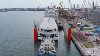 AROSA RHEIN MAX Loading on Yacht Express in Constanta Port [upl. by Yaf]