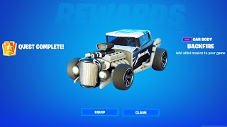 How To Easily Unlock Free Backfire Car Body Fortnite  Complete Races on Thrash Mountain Fortnite [upl. by Knowland2]