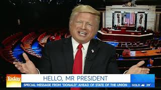 Donald Trump Impersonator John Di Domenico on the Today Show Australia SOTU 2 5 19 [upl. by Suoivart869]