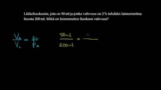 Lääkelaskumatematiikka laimennuslasku [upl. by Adair]