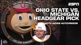 Lee Corsos headgear pick for Michigan vs Ohio State with Aidan Hutchinson 🙌  College GameDay [upl. by Namhcan]