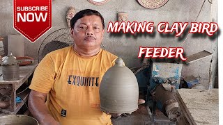 How to make bird feeder  Making clay bird feeder [upl. by Euqirrne]