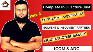 PARTNERSHIP LIQUIDATION  Solvent and Insolvent Partner  LIQUIDATION SUMMARY  LECTURE 3 [upl. by Ejrog]