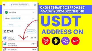 Get USDT Wallet Address on TRC20 Polygon Optimism and Other Chains  USDT Wallet [upl. by Ardel216]